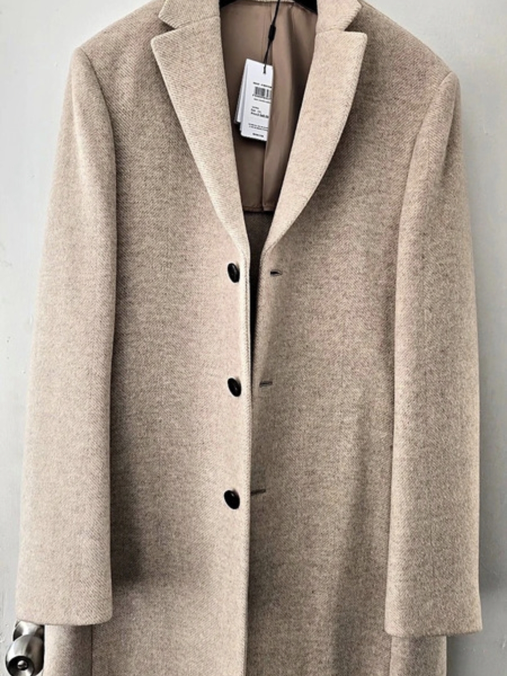 Reiss Pea Coat in Beige Size XXL